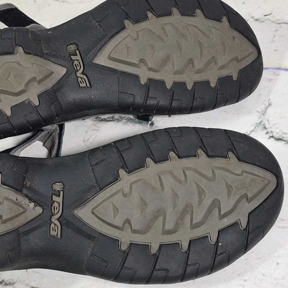 Teva Sandals Womens 9 Verra Sporty Hiking Slingback 1006263 Black Gray Fabric